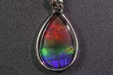 Stunning, Top-Quality Ammolite Pear Pendant - Sterling Silver #271772-1